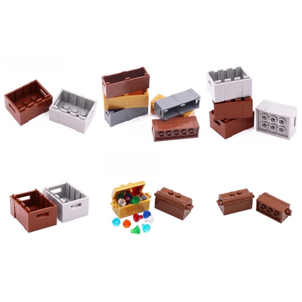 LEGO กล่องไม้ ลัง ของแต่ง LEGO อุปกรณ์เสริมฉากมินิฟิก รางให้อาหารม้า