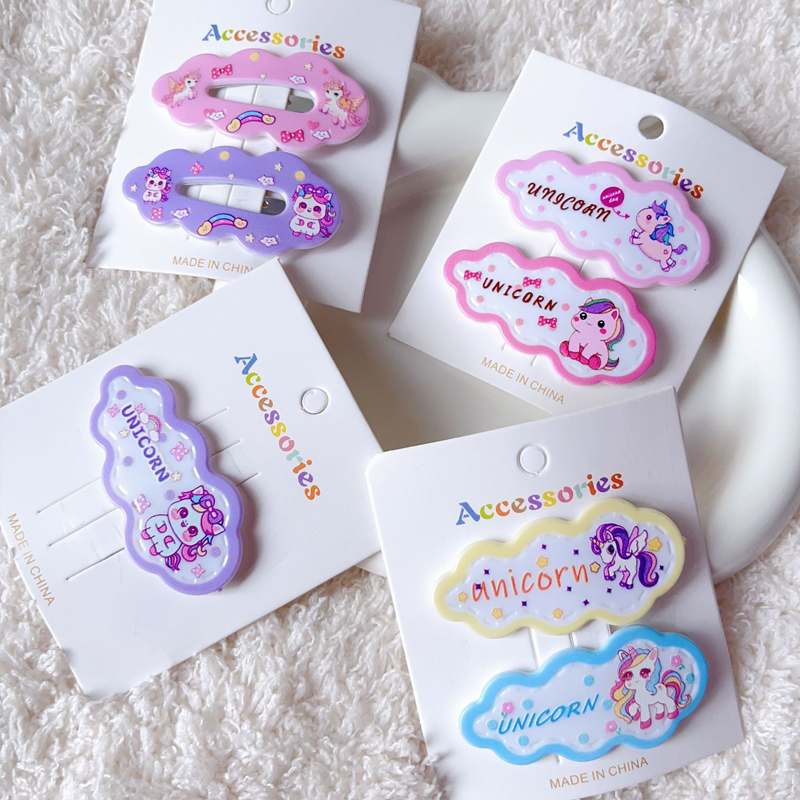 กิ๊บติดผมม้าการ์ตูน BB clip ที่หนีบผมหน้าม้าเด็กการ์ตูน คลิปหนีบผมด้านข้าง เครื่องประดับผมน่ารักหลากสี