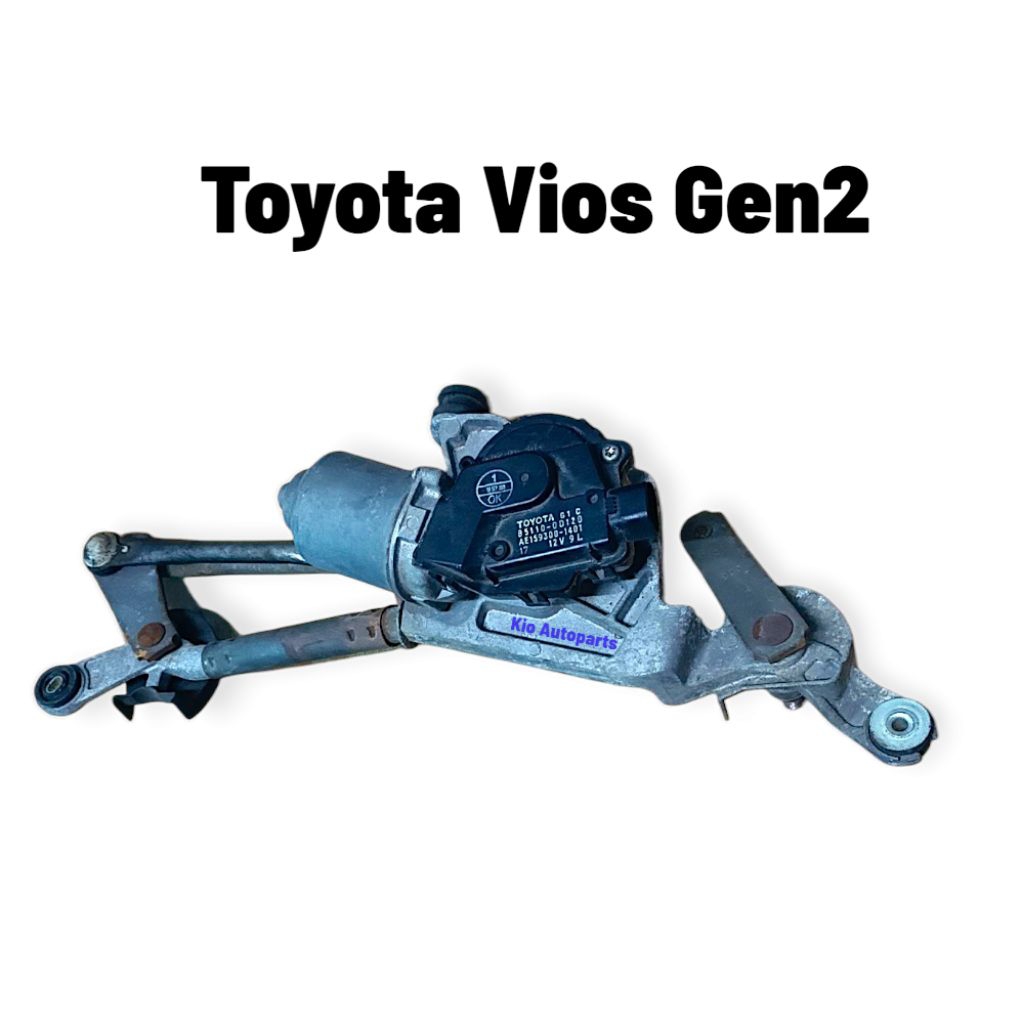 มอเตอรปัดน้ำฝนพร้อมชุดคันชักปัดน้ำฝน Toyota Vios Gen2 ปี2007-2013 ของแท้ถอดมือสอง สภาพดีพร้อมใช้งาน