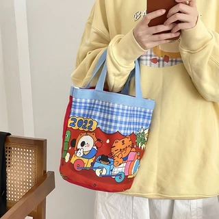 กระเป๋าสำหรับผู้หญิง ลายการ์ตูนน่ารัก ผ้าแคนวาส (10สี)