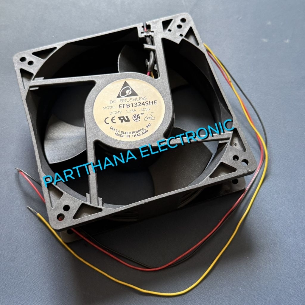 EFB1324SHE พัดลม DC24V 1.38A 120x120x38mm3สาย ลูกปืน สินค้าพร้อมส่งในไทย🇹🇭🚛
