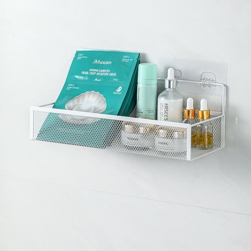 AD159_Shop ชั้นวางของ ตะแกรงเหล็ก ติดผนัง ขอบกันตก พร้อมกาวติด กันสนิม แน่น เหนียว มี 2 สี /  2 ขนาด - รูปที่ 5