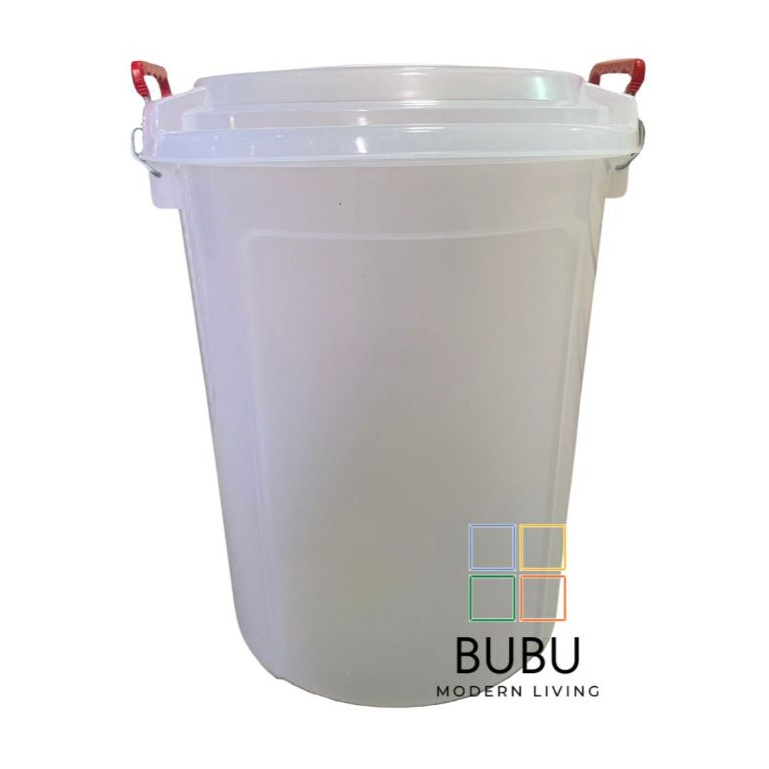 ถังน้ำพลาสติกพร้อมฝาปิด 16 แกลลอน (60 ลิตร) ตราเสือคู่โลก สีขาว เกรด A | ขนาด 46x36x54 cm. | ถังน้ำพลาสติก ถังน้ำมีหู