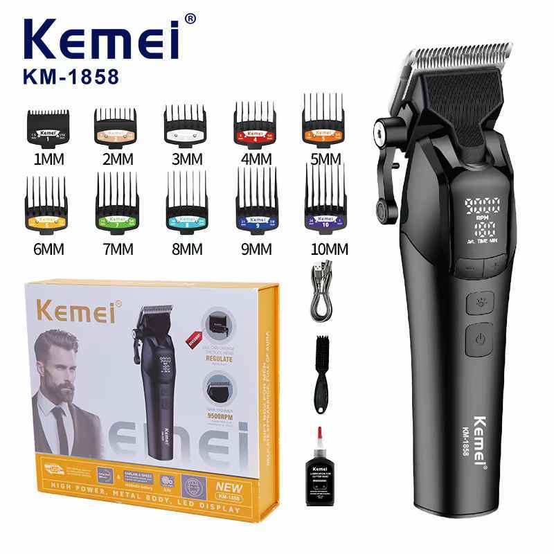 Kemei ที่ตัดผมไฟฟ้า KM-1858 แบตเตอเลี่ยนตัดผม แบบไร้สาย ปัตตาเลี่ยนไฟฟ้า สินค้าคุณภาพดี ส่งจากไทย
