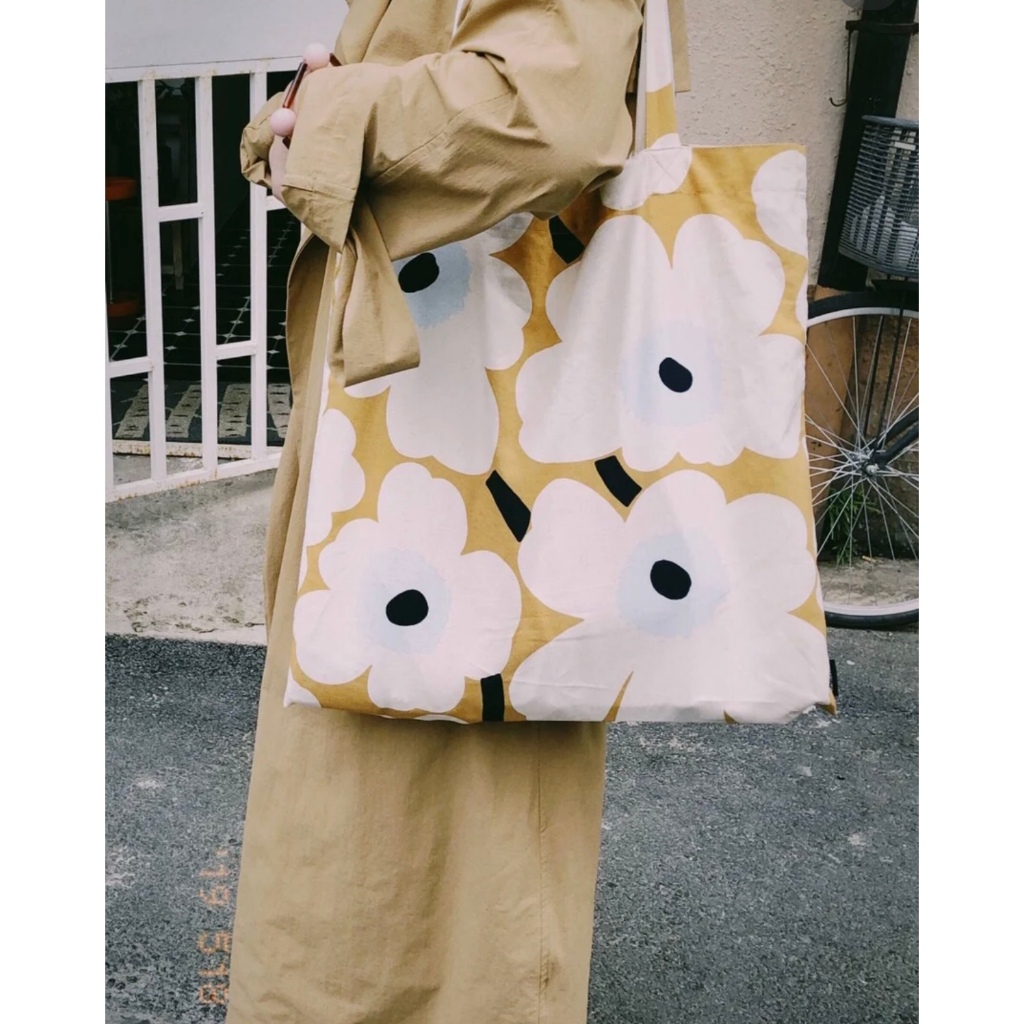 (พร้อมส่งในไทย) New Marimekko Tote Bag ของแท้ 100%/Canvas, Shoulder Shopping Bag - รูปที่ 2