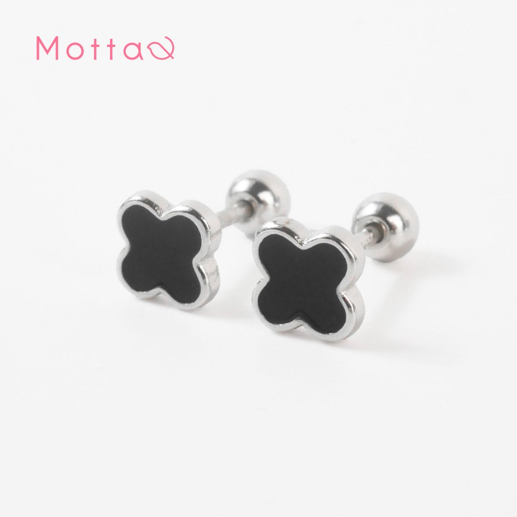 Motta Silver Earring จิวเงินแท้ ใบโคลเวอร์ ดีไซน์เรียบหรู