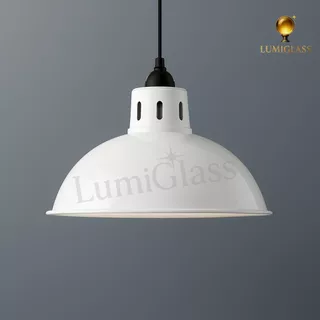 GLSSORY โคมฝาชี 12" มีรูระบายอากาศ โคมไฟแขวนอินดัสเทรียล โคมเหล็กวินเทจ ทรงฝาชี สไตล์โรงงาน ขั้วE27