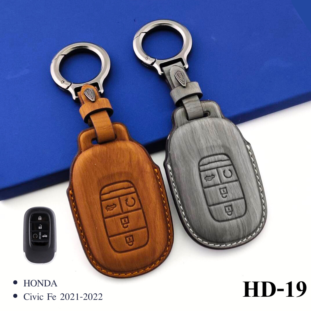 Civic Fe ซองหนังกุญแจรถยนต์ ปลอกกุญแจ Honda Civic Fe 2021-2022 เคสซองหนังสี