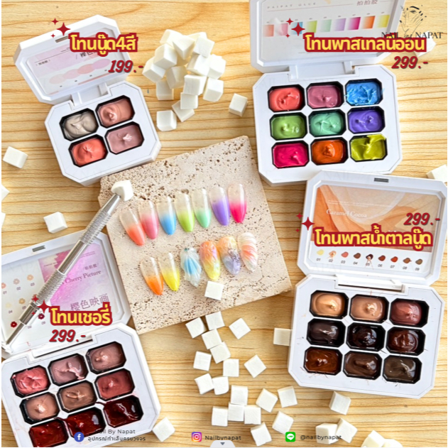 🌹พร้อมส่งในไทย เจลเพ้นท์ออมเบรย์ 4โทน 🌹