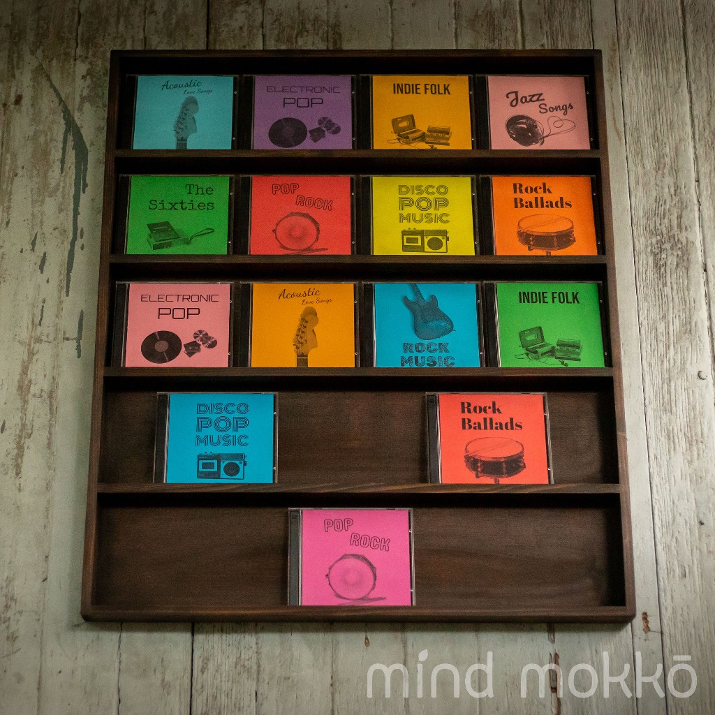 ชั้นวางแผ่น CD แบบโชว์ปก 20+4 แผ่น สีวอลนัท