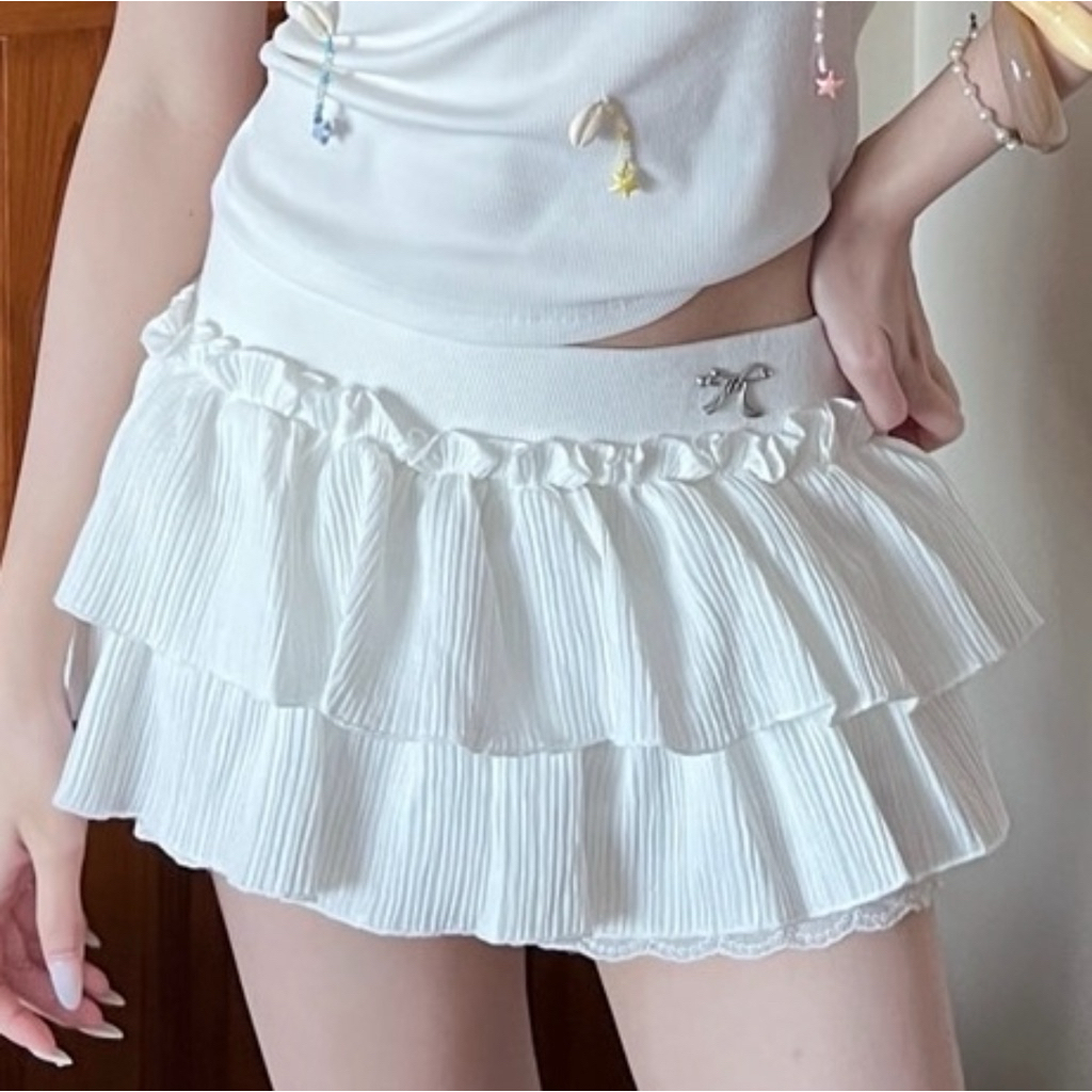 (New in pack) Cintage♡ CT2101 กระโปรงสั้นlowa3099 🎀 สี White(lowa) Size S/M/L