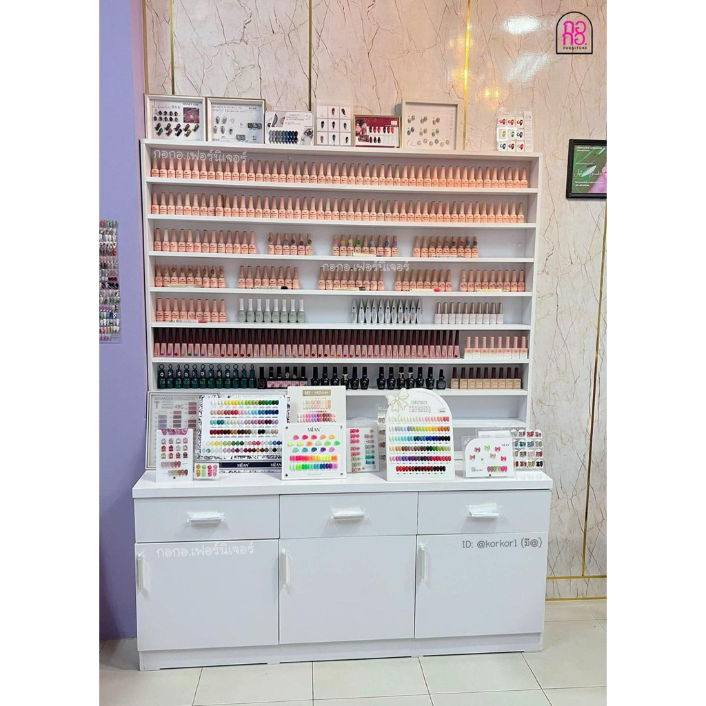 ชั้นวางสีเจลทาเล็บ ชั้นวางสีทาเล็บ ตู้มีลิ้นชัก ขนาดกว้าง150สูง180 แข็งแรงทนทาน สินค้าพร้อมส่ง