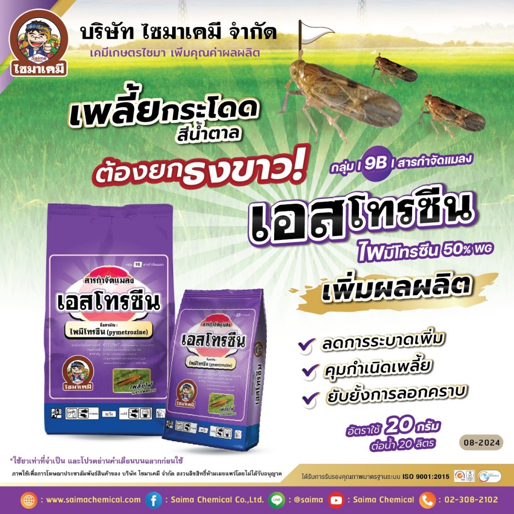 เอสโทรซีน-ไพมีโทรซีน ( 1KG ) ตัวเดียวกับ เพลนั่ม กำจัดเพลี้ยกระโดด เพลี้ยจักจั่น ห้ามกิน ห้ามวางไข่