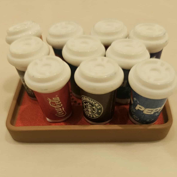 j170แก้วเครื่องดื่มน้ำอัดลมกาแฟจิ๋วของเล่นแพ็คละ 10 ชิ้น