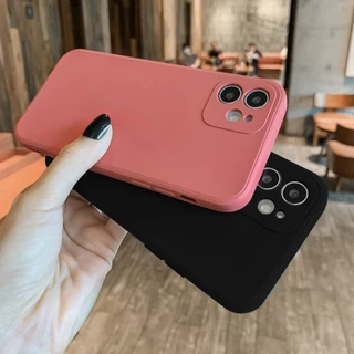 เคสป้องกันเลนส์สำหรับ iPhone 11 13 17 16 15 14 12 Pro Max 13pro 6 7 8 6s Plus X XR Xs Max SE 2020 2022 ฝาหลังสีแคนดี้