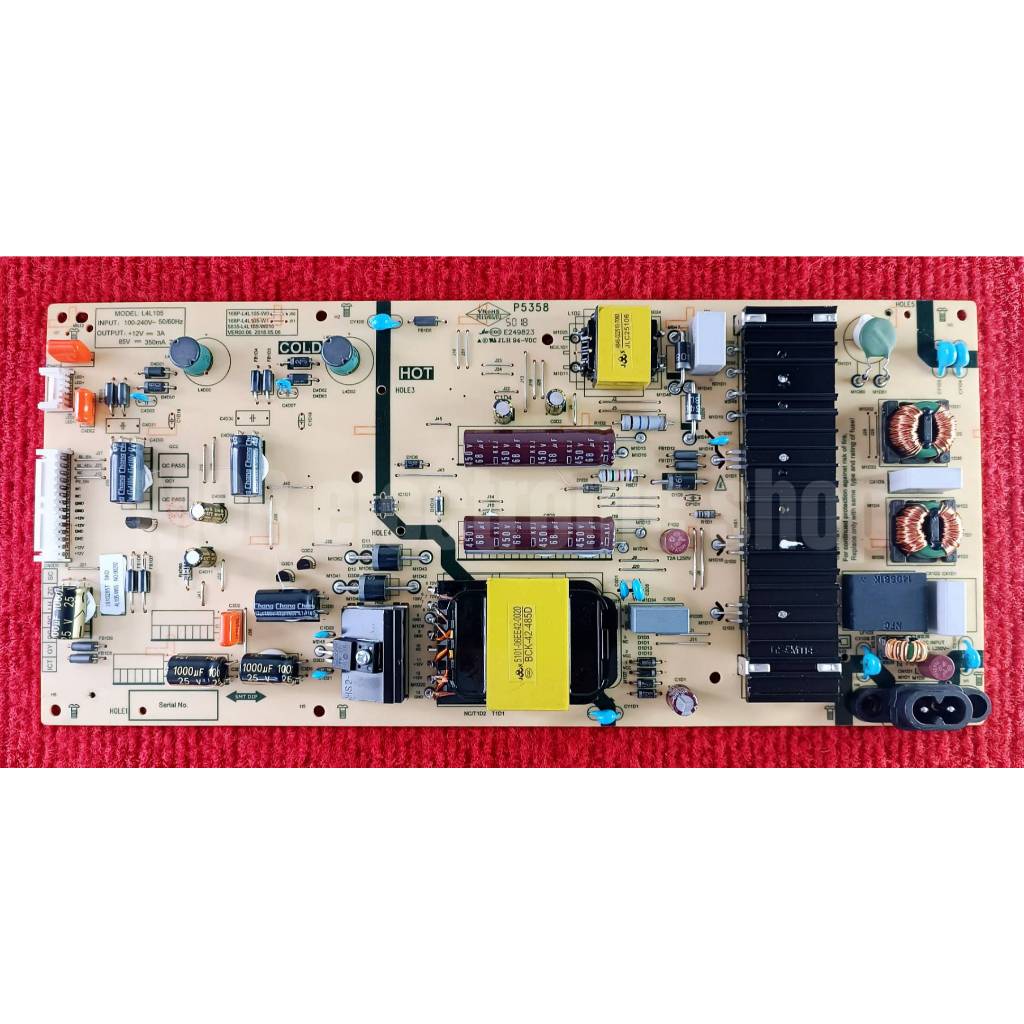 เพาเวอร์ซัพพลายทีวี Skyworth สำหรับรุ่น 50U5A12T พาสบอร์ด 168P-L4L105-W0