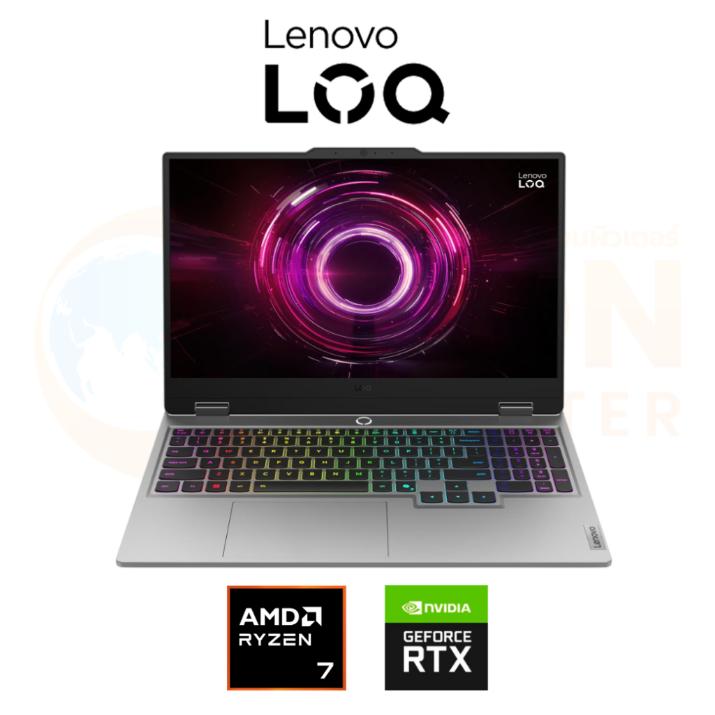 LENOVO LOQ 15AHP10 83JG0054TA NOTEBOOK (โน้ตบุ๊ค) AMD RYZEN 7 250 / RTX 5050 / 16GB / 512 GB / WIN 1