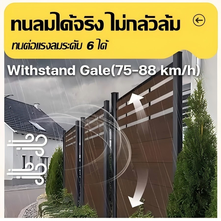 ซื้อ 2 ชิ้น ลด 3% ระแนงไม้เทียม wpc wall panel ลายไม้ระแนง ะแนง  ไม้เทียมติดผนัง ติดง่าย ทนทาน ไม่กลัวโดนน้ำฝน - รูปที่ 4
