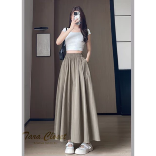 COM523 TARA Pants กางเกงกระโปรง เอวยางยืด มีกระเป๋าข้าง เนื้อผ้าครัช ผ้าดี ไม่ต้องรีด ใส่สบาย ระบายอากาศได้ดี