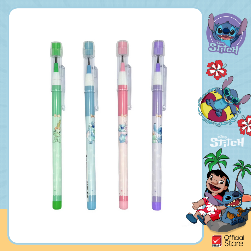 Elfen Plus ดินสอ ดินสอต่อไส้ 10 ไส้ Stitch จำนวน 1 แท่ง (คละลาย)