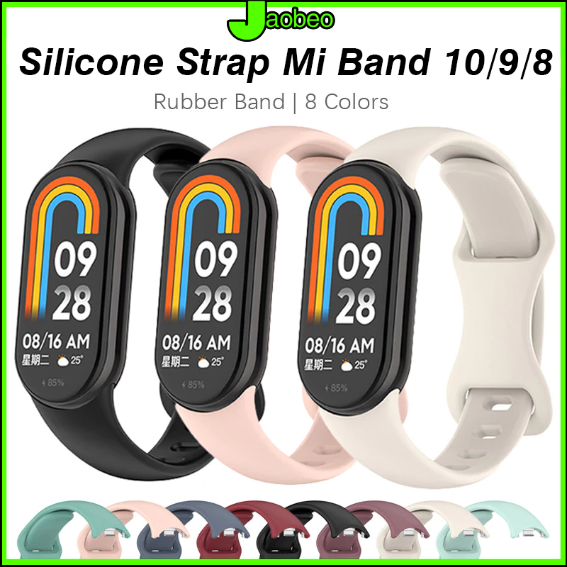 สายซิลิโคนนุ่ม for นาฬิกาอัจฉริยะ Xiaomi Smart Band 10 9 8 เปลี่ยนสายยาง for Mi Band 10 9 8 NFC