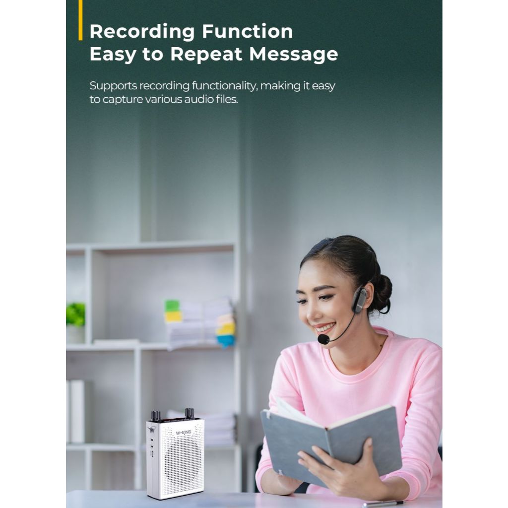 [ประกันศูนย์ไทย1ปี] W-King KS06 ลำโพงช่วยสอน ไมค์ไร้สาย ลำโพงบลูทูธ ลำโพงFM ลำโพงไกด์ แบต 13 ชม/ชาร์จ - รูปที่ 3