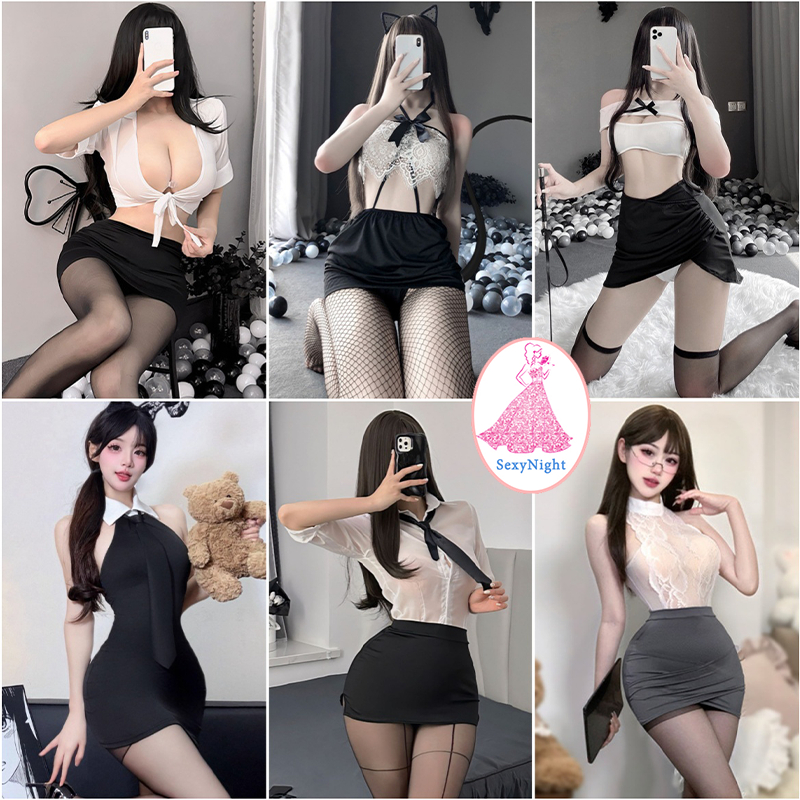 💞SexyNight💞ชุดนอนเซ็กซี่ ชุดเลขาฯ ชุดเล่นบทบาทสมมติ เซ็กซี่ เย้ายวน สำนักงาน สวมใส่สบาย สลิมฟิต ส่งจากไทย