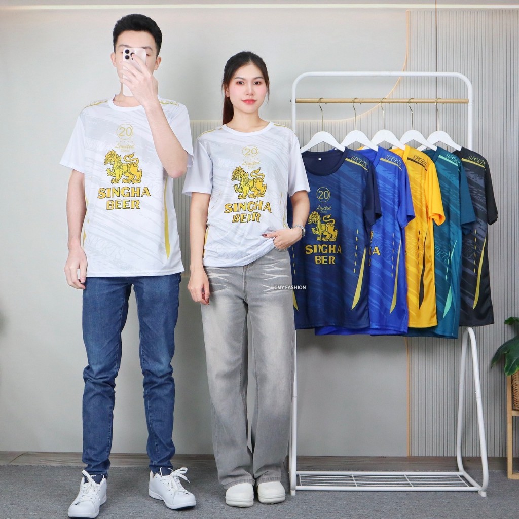 เสื้อยืด พิมพ์ลายเบียร์สิงห์ คอกลม แขนสั้น M-3XL ผ้าไมโคร เนื้อผ้านิ่ม ระบายอากาศได้ดี ใส่ได้กับทุกกิจกรรม t259#