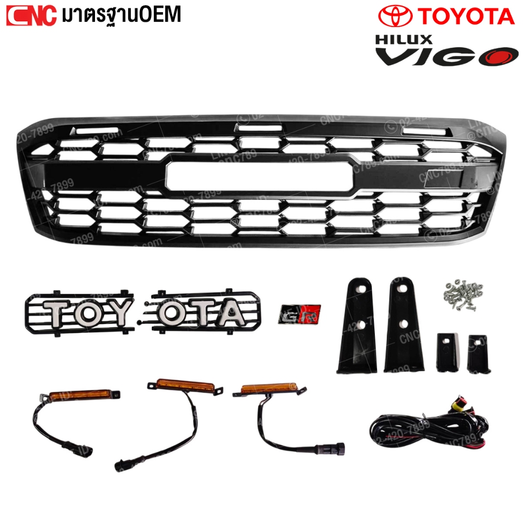 Gluzk หน้ากระจัง TOYOTA VIGO ปี 2008-2011 GR กระจังหน้า โต้โยต้า วีโก้ มาตรฐานOEM - มาพร้อม โลโก้ TOYOTA + GR - รูปที่ 4