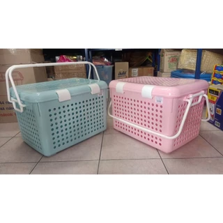 ตะกร้าใส่แมวสไซส์ใหญ่ที่สุด XXL ,ตะกร้าเตรียมคลอดขนาด 42x55x35 ซม (วัดภายนอกรวมฝาและด้ามจับ)