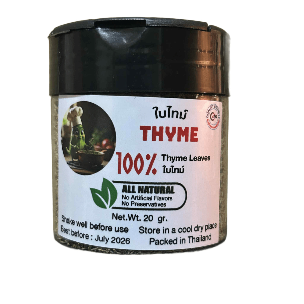 ใบไธม์แห้ง 20กรัม, ใบไทม์ 100% Thyme 20gr Bottle, Dried Thyme Leaf, Thyme Leaves Premium Quality Dried Thyme Leaf
