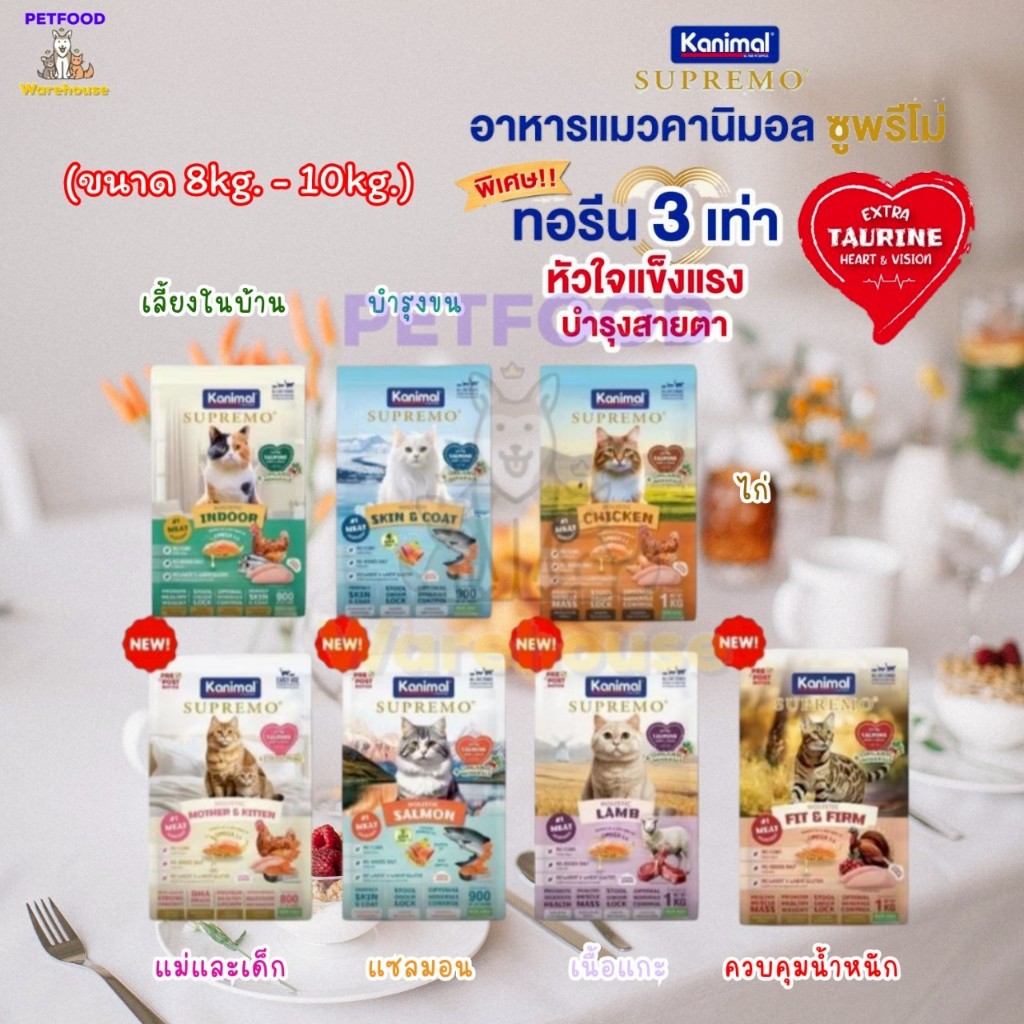 [ส่งด่วน!! 🛵] 🔥🔥ถูกที่สุด‼️ อาหารแมว (กระสอบ) KANIMAL SUPREMO (คานิมอล ซูพรีโม) ครบทุกสูตร