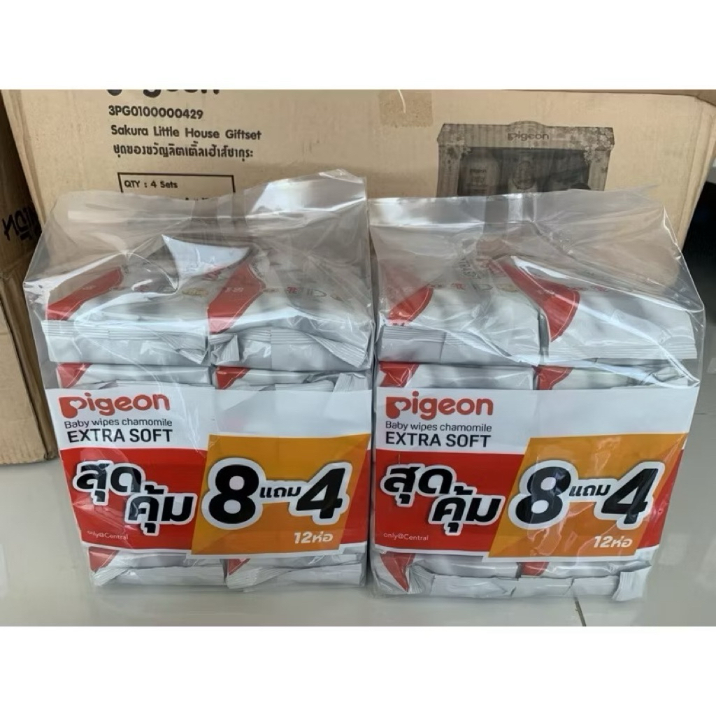 ทิชชู่เปียก pigeon 2 แพค 24 ห่อ