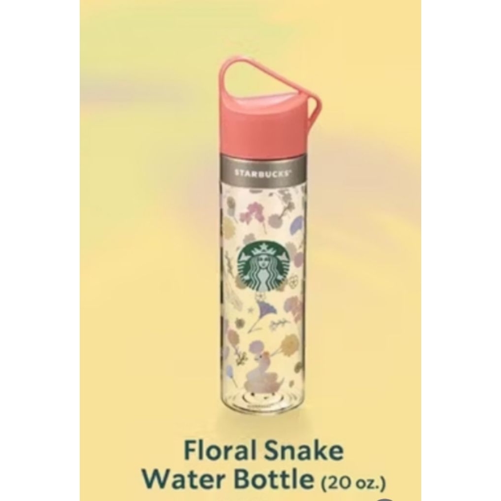 Starbucks ::: Mushy Snake Zodiac Y2025 - Floral Snake Water Bottle 20 oz✨แท้100%