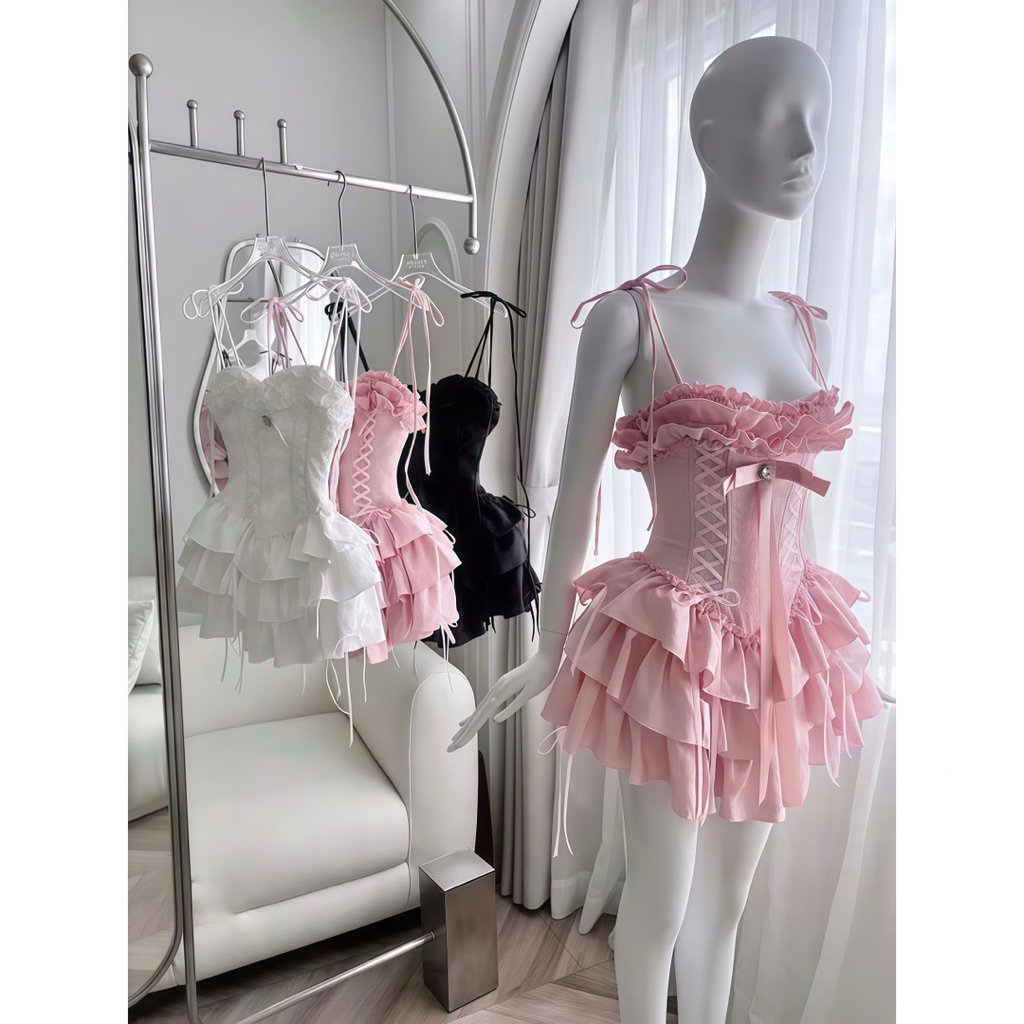 P144 พร้อมส่งในไทย ชุดเซตสองชิ้น สไตล์สาวเวียดนามสไตล์ลูกคุณหนู สำหรับออกเดท ปาร์ตี้ งานแต่ง