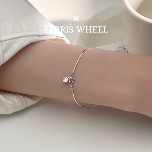 MEET💕กำไลเงิน Ferris Wheel กำไลเงินแท้ สร้อยข้อมือปรับได้ กำไลแฟชั่น กำไลข้อมือเ