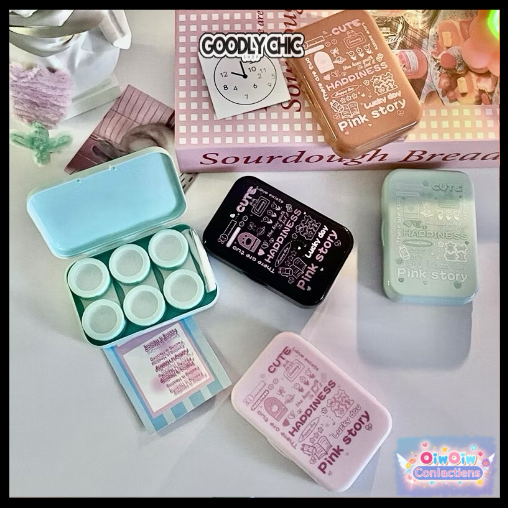 กล่องใส่คอนแทคเลนส์ 3 คู่ (มีที่คีบ,ตัวจุ๊บ)(พร้อมส่ง) แบบพกพา byoiw - รูปที่ 4