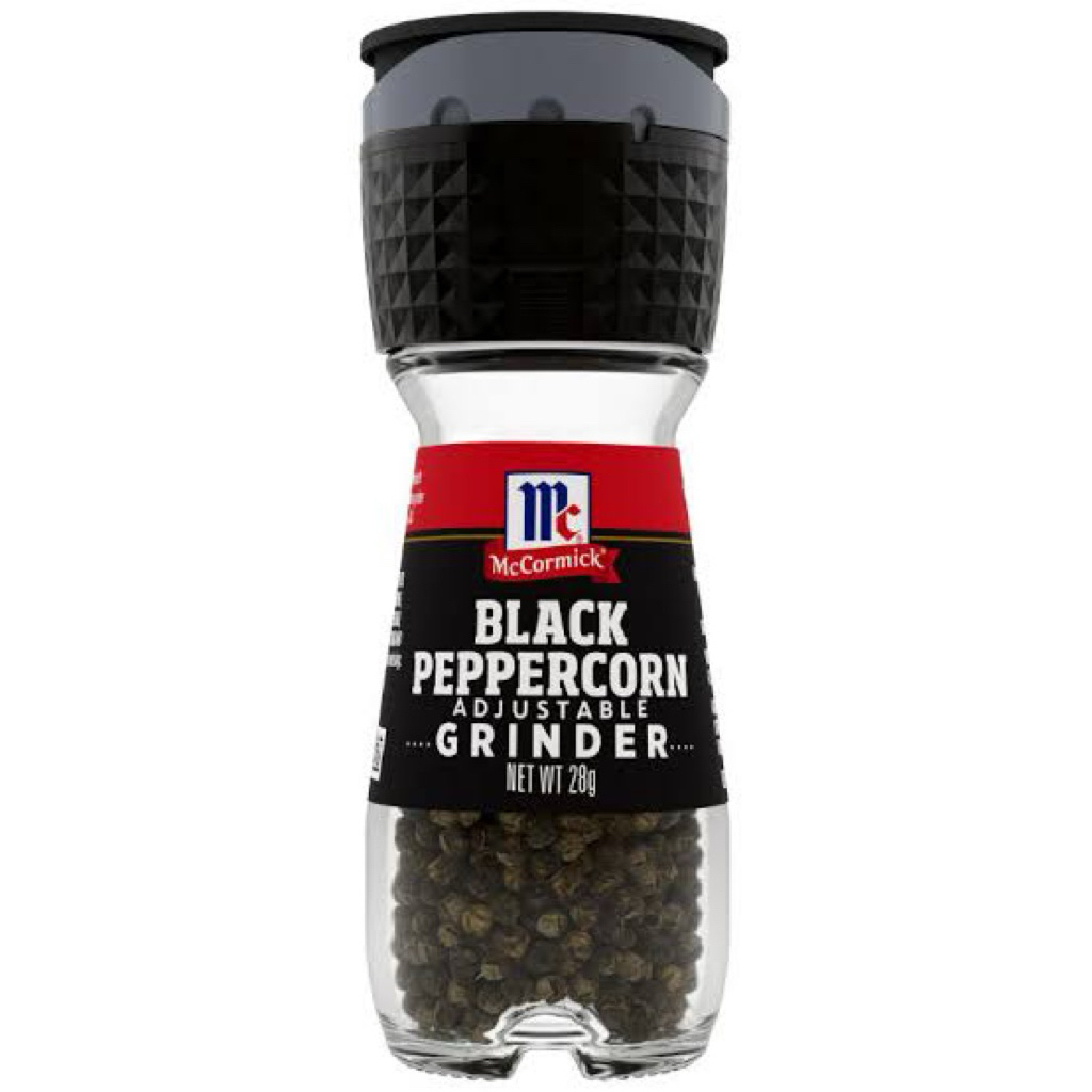 black peppercorn พริกไทยดำ/พริกไทยดำผสมขาว แบบขวดฝาบด28กรัม ตราแม็คคอร์มิค