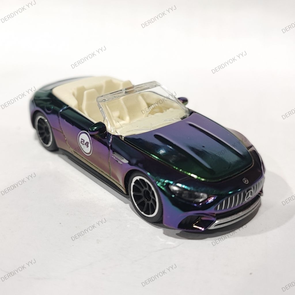 โมเดลรถเหล็ก Majorette Benz SL63 AMG NO. 24 Collection Chrome Purple