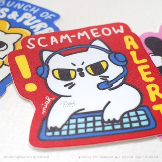 🏠 พร้อมส่ง 🏠 สติกเกอร์ กันน้ำ ชุด My Home Cat Sticker Vol.1 by Miah Studio ลายเจ้าแมวสามัญประจำบ้าน กับแคปชั่นกวนๆ