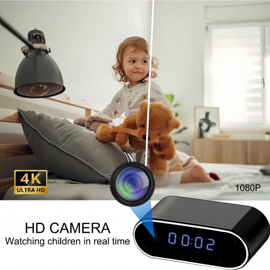 ซื้อ 1 แถม 1✨กล้องนาฬิกา HD 1080P WiFi กล้องวิดีโอไร้สาย การตรวจสอบวิสัยทัศน์กลางคืนความปลอดภัย กล้องพี่เลี้ยงสำหรับบ้าน - รูปที่ 3