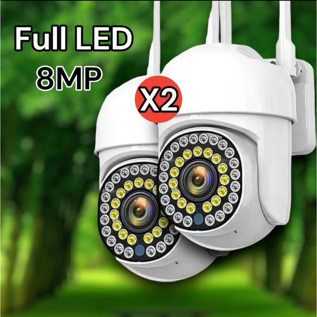 แพ็คคู่ X2 กล้องวงจรปิด กันนํ้า 5G-i8 Full Led  App Wiodo รองรับ WiFi 2.4G/5G