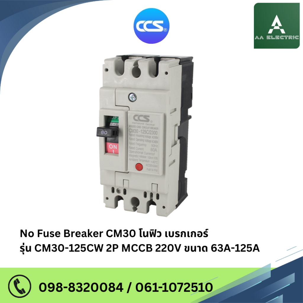 เมนเบรกเกอร์ CCS โนฟิวเบรกเกอร์ CM30-125CW 2P แบรนด์ CCS