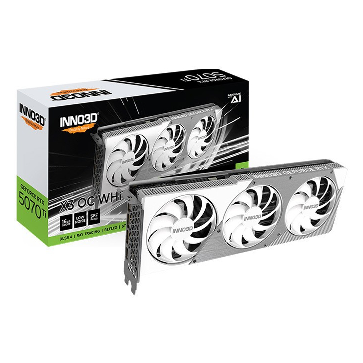 VGA(การ์ดจอ) INNO3D GEFORCE RTX 5070 TI X3 OC WHITE - 16GB GDDR7 (N507T3-16D7X-176068W)