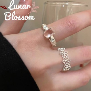 Lunar Blossom✨แหวนแฟชั่นสไตล์เกาหลี✨ของขวัญ มินิมอลแหวนผู้หญ…