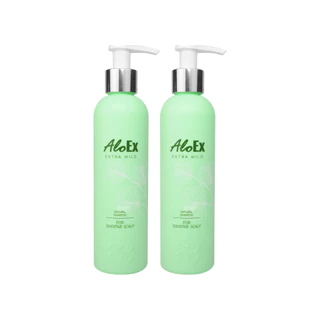 [แพ็คสุดคุ้ม] AloEx Organic Extra Mild Shampoo 2 ขวด แชมพูลดผมร่วง สร้างผมใหม่ สูตรอ่อนโยน สำหรับผิวแพ้ง่าย