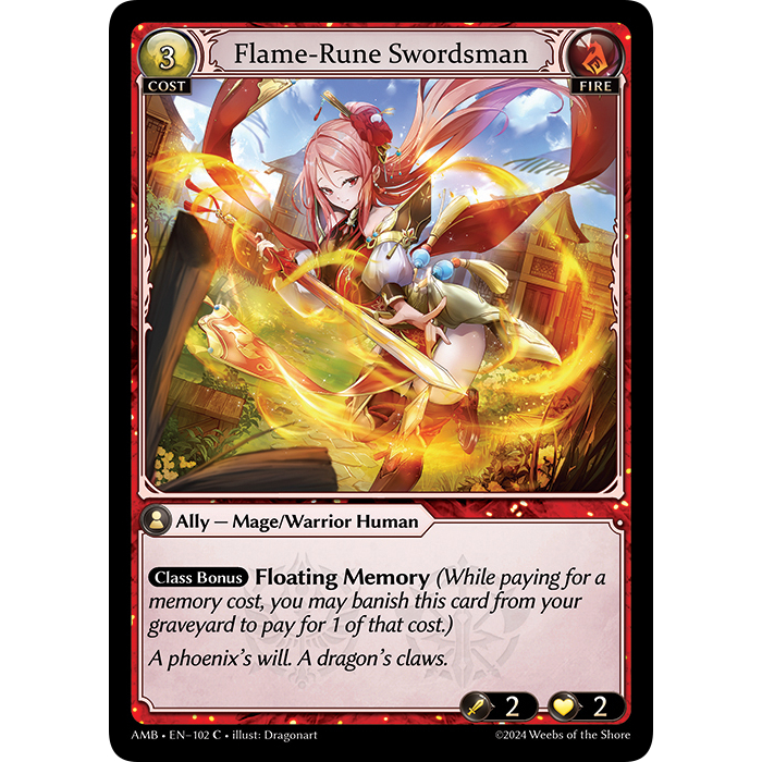 (EN-102C) Grand Archive TCG – Flame-Rune Swordsman การ์ดเกมส์แกรนด์อาร์ไคฟ์