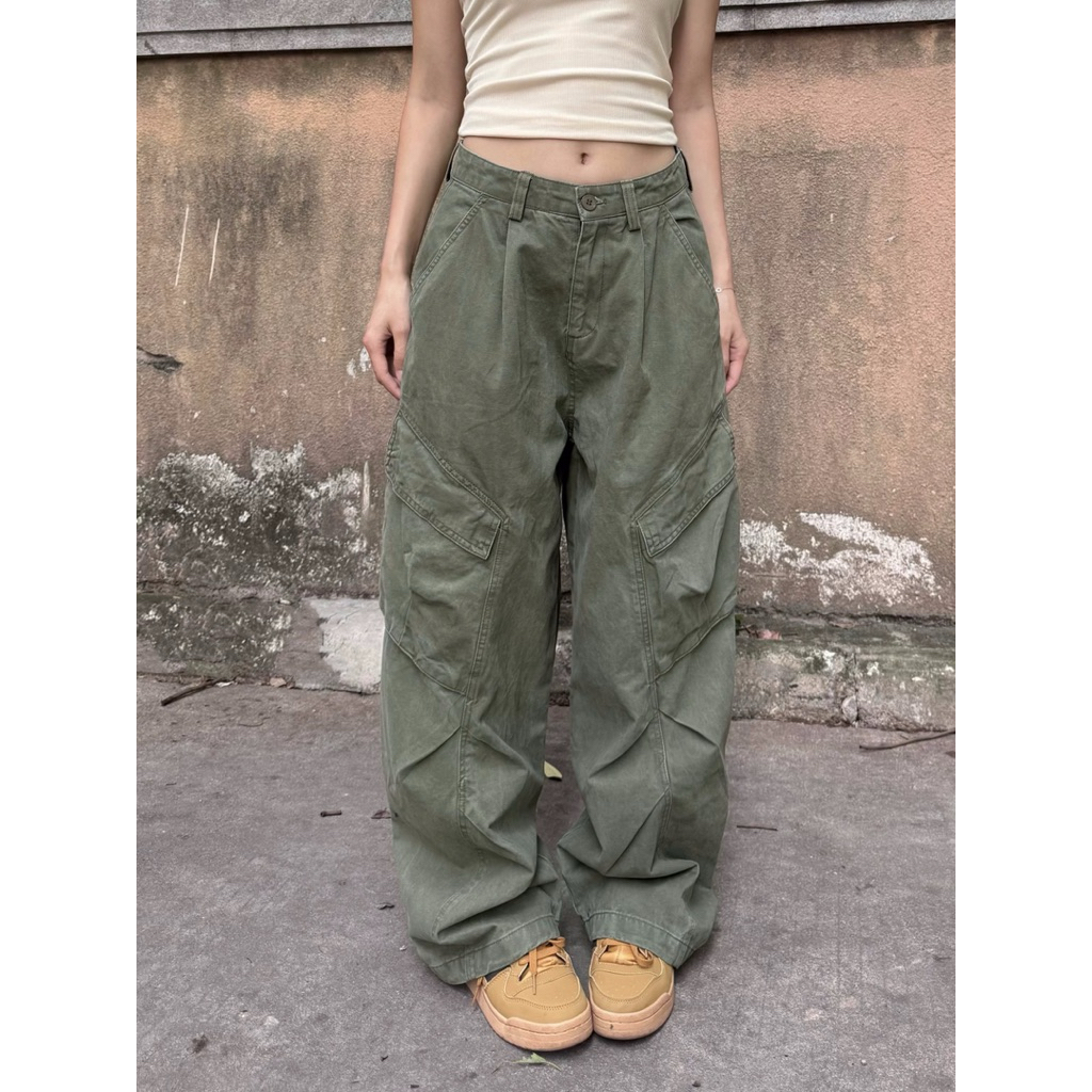 (พร้อมส่ง) กางเกงทรงแบ็คกี้คาร์โก้รุ่น 61225 TAG FSY🇰🇷 - รูปที่ 2