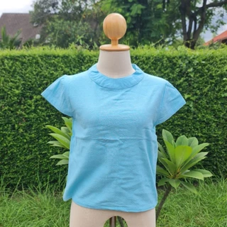 เสื้อผ้าฝ้ายขึ้นกบ คอปีน กระดุมหลัง ทรงสวย