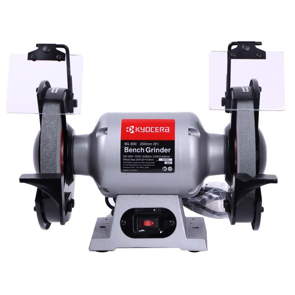 Kyocera  (RYOBI) มอเตอร์หินไฟ เครื่องเจียร์ตั้งโต๊ะ BENCH GRINDER ขนาด 8 นิ้ว (375วัตต์) รุ่น BG-800 ราคา ถูกที่สุด ดีลบีเคเค แกลเลอรีภาพที่ 4